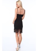 Dress with straps on the neckline, black ZZ290 - Online store - Boutique